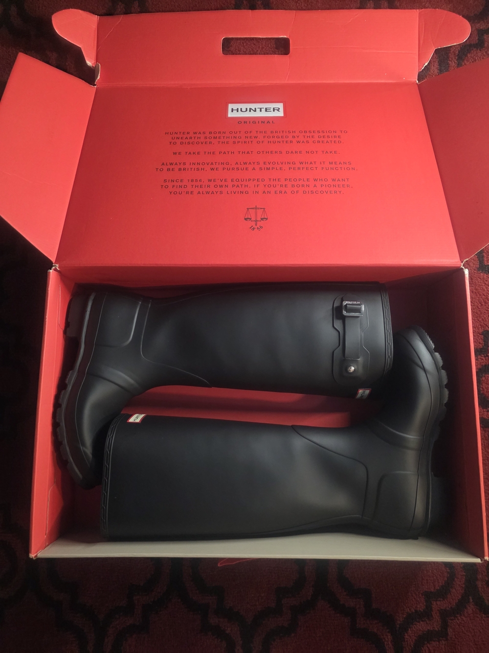 Hunter Original Tall Black Rain Boots Size 9 Matte - Picture 2 of 15